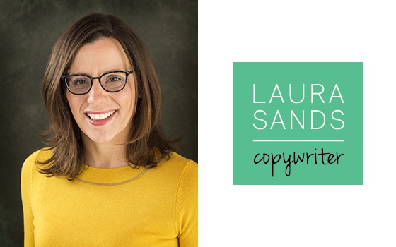 Laura Sands headshot and logo