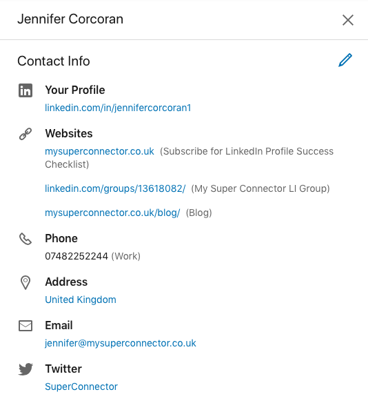 Contact Info breakdown LinkedIn